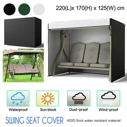 3Seaters Garden Swing Sunscreen Chair Cover Zip Canopy Hamak Wodoodporny Patio Heavy Duty Trwałe Akcesoria Ogrodnicze