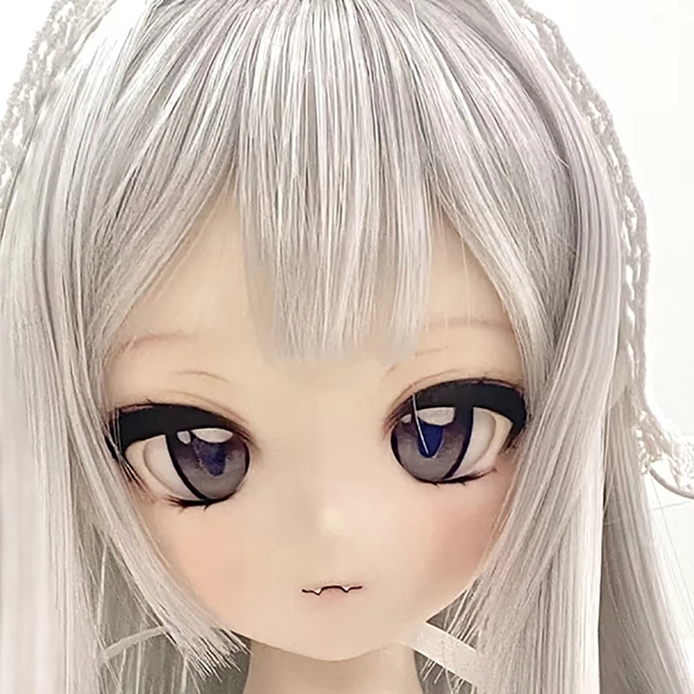 1/4 BJD Doll Anime Head No Makeup Women Resin DIY Smile Women Doll Head Without Makeup Doll Accessories BJD Toy