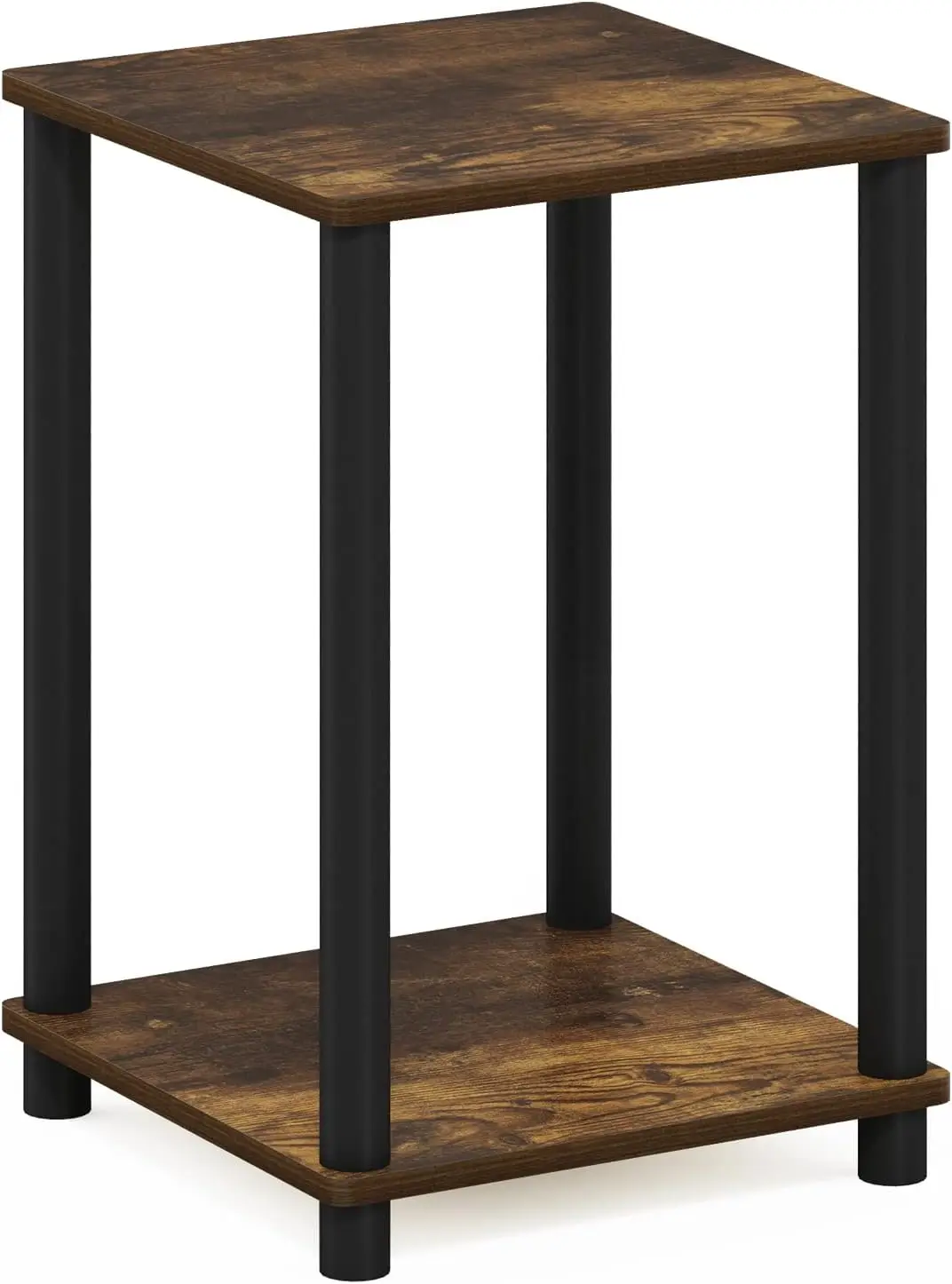 Turn-N-Tube Haydn End Table, Amber Pine/Black,1-Pack, 2-Tiers,13.4(W)x13.4(D)x20(H) inches image 5