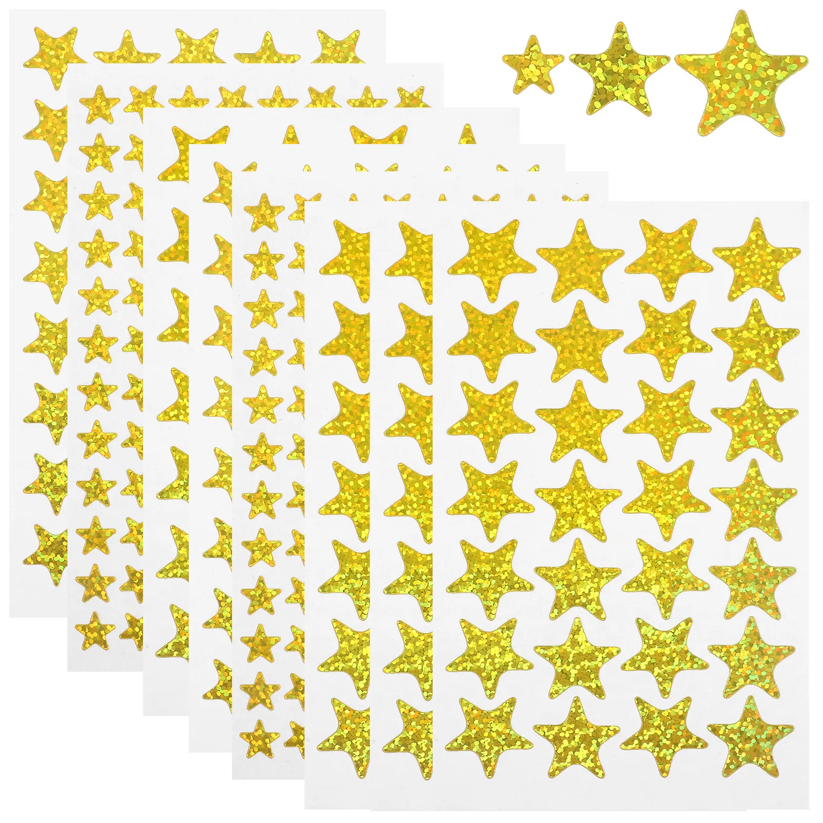 30Sheets Pentagram Reward Stickers Gold Color Incentive Stickers Removable Adhesive Classroom Art Craft School Supplies