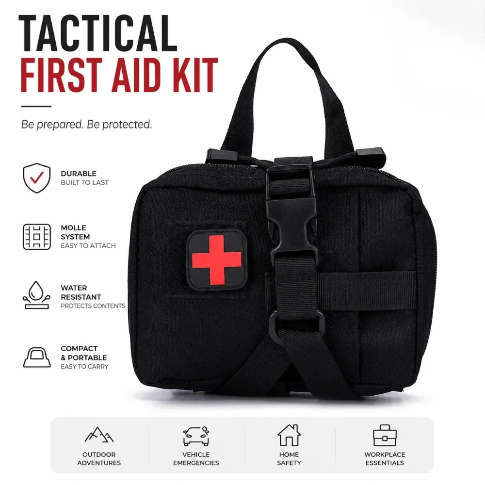 First Aid Bag Upgrade Tactical EMT Pouch Rip Away Molle Medical Bag IFAK Tear-Away Travel Outdoor Hiking Mergency Survival Kit