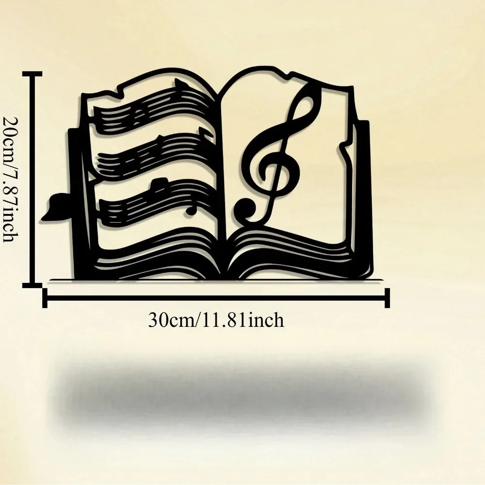 CIFBUY Wrought Iron Music Book Wall Art 12x16in Rustic Decor for Living Room Bedroom, Waterproof & Fade Resistant