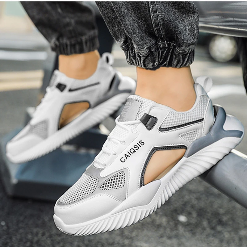 Summer Men Sandals Genuine Mesh Mens Casual Shoes Outdoor Men Mesh Sandals for Men Beach Shoes Roman mens Shoes