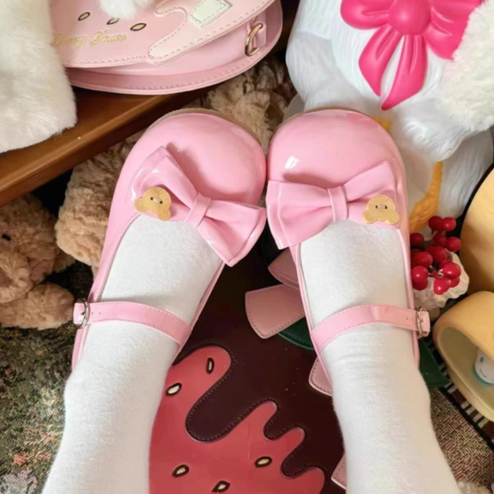 

Lolita Shoes Platform Mary Jane Heels Women Leather Flats Casual Chunky Heels Pumps Sweet Elegant Party Dress High Heels