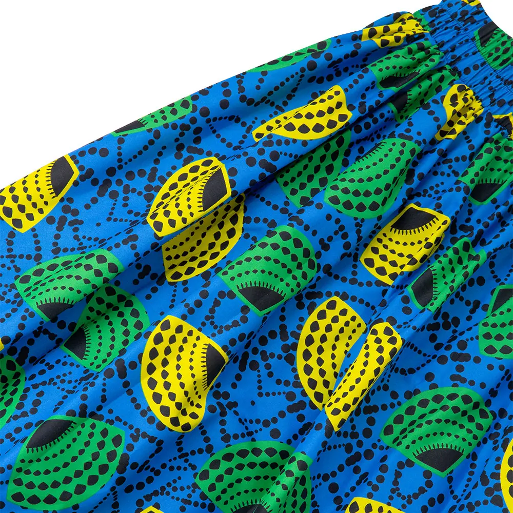 African Skirts For Women Blue Ankara Maxi High Waist Skirt Wedding Ankara Printing Wax Casual Outfits Attire For Women