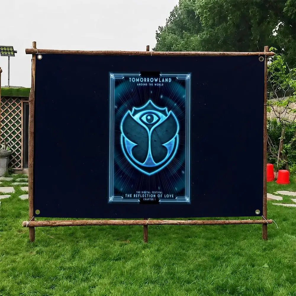 T-Tomorrowland Festival Flags Custom Wall Hanging Background Art Banner For Bedroom Home Living Room Outdoor Decor