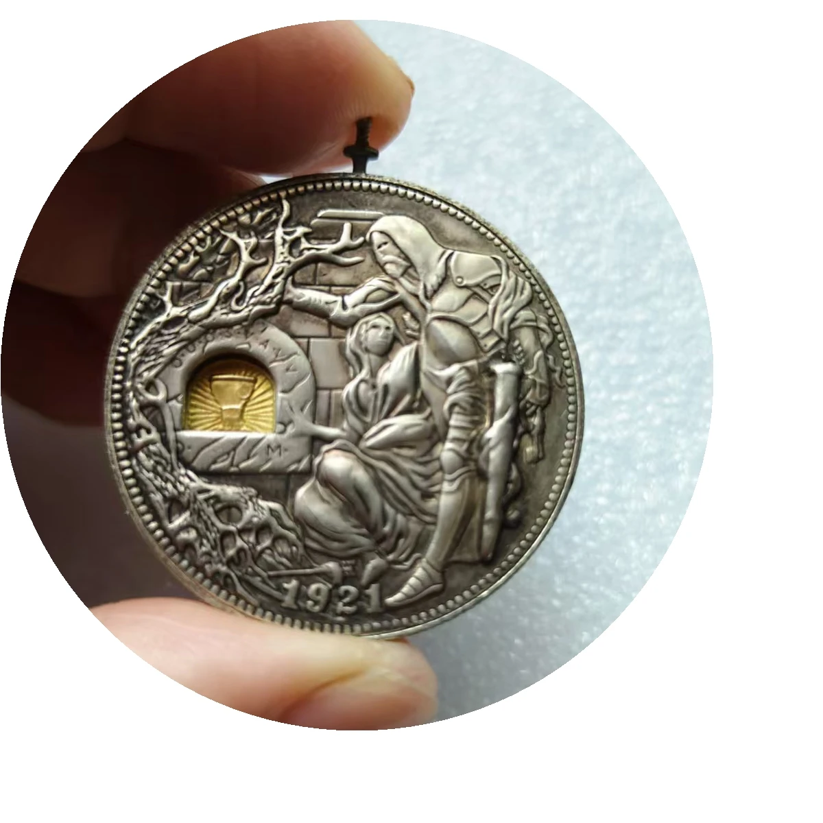 Movable Mechanism Holy Grail Coin Roman Booteen Hobo Nickel Wandering Removable Sword Magic Coin Collectible Christmas Gifts