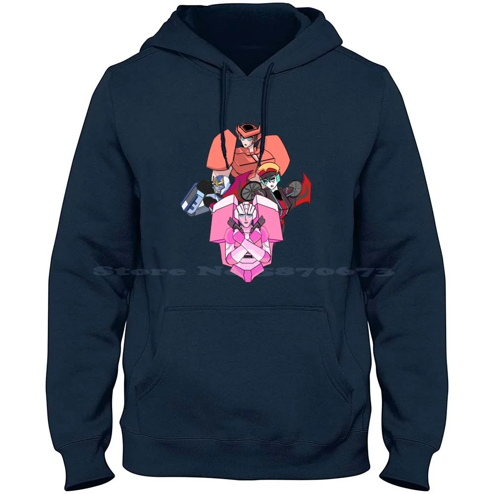 Female Autobots 100% Pure Cotton Hoodie Tshirt Elita1 Arcee Strongarm Windblade G1 Prime Tfp Autobots