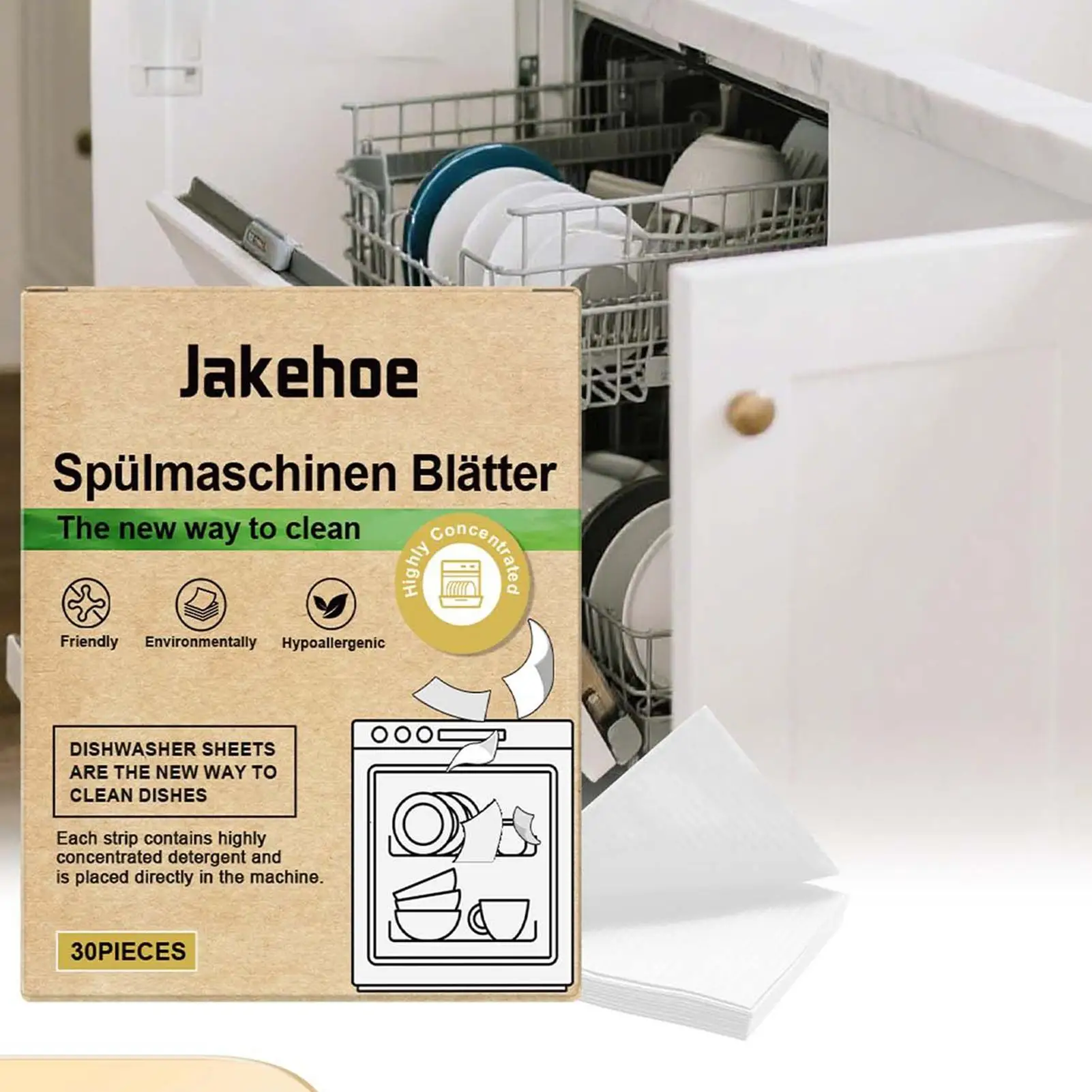 

Натуральные моющие полоски для посудомоечных машин, 30 шт., для гигиены и удобства уборки дома