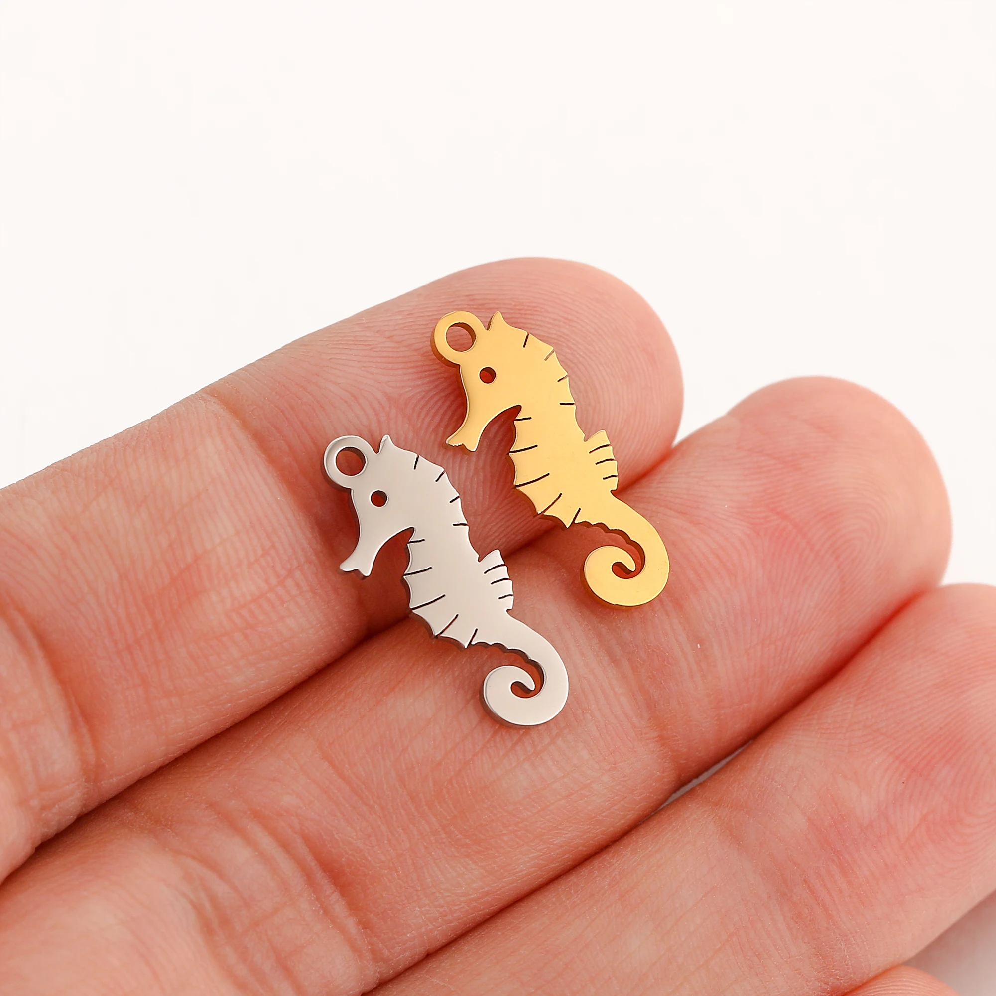 5 teile/los Gold Farbe Marine Tier Octopus Meer Fisch Conch Seestern Charms Edelstahl Anhänger Für Schmuck Machen Zubehör – Detail 11