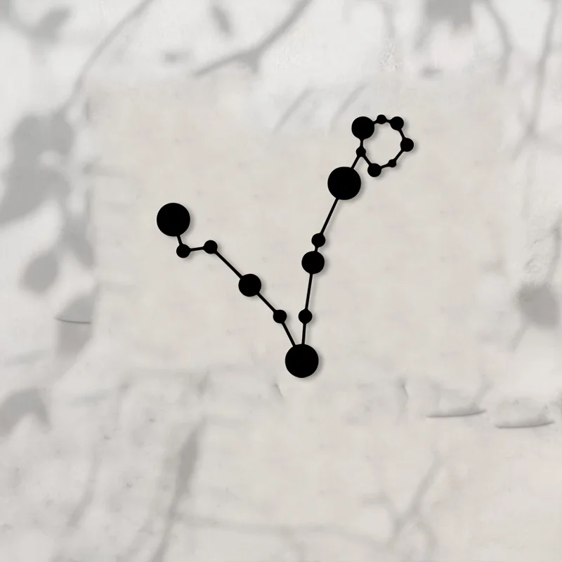 Pisces Zodiac Iron Wall Art Constellation Metal Sculpture Powder Coated Weather Resistant Celestial Decor Gift Ornament
