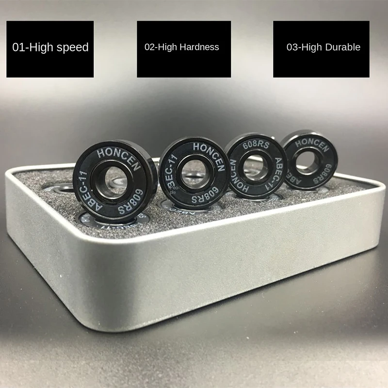 

100% Original HONCEN ABEC-11 Inline Skate Bearings 16PCS Miniature Ball Radial Ball Bearings 608 Skating STEEL Bearing