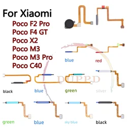 100% Original For Xiaomi Poco F2 M3 Pro X2 C40 F4 GT Fingerprint Sensor Home Button Return Key Flex Cable Replacement