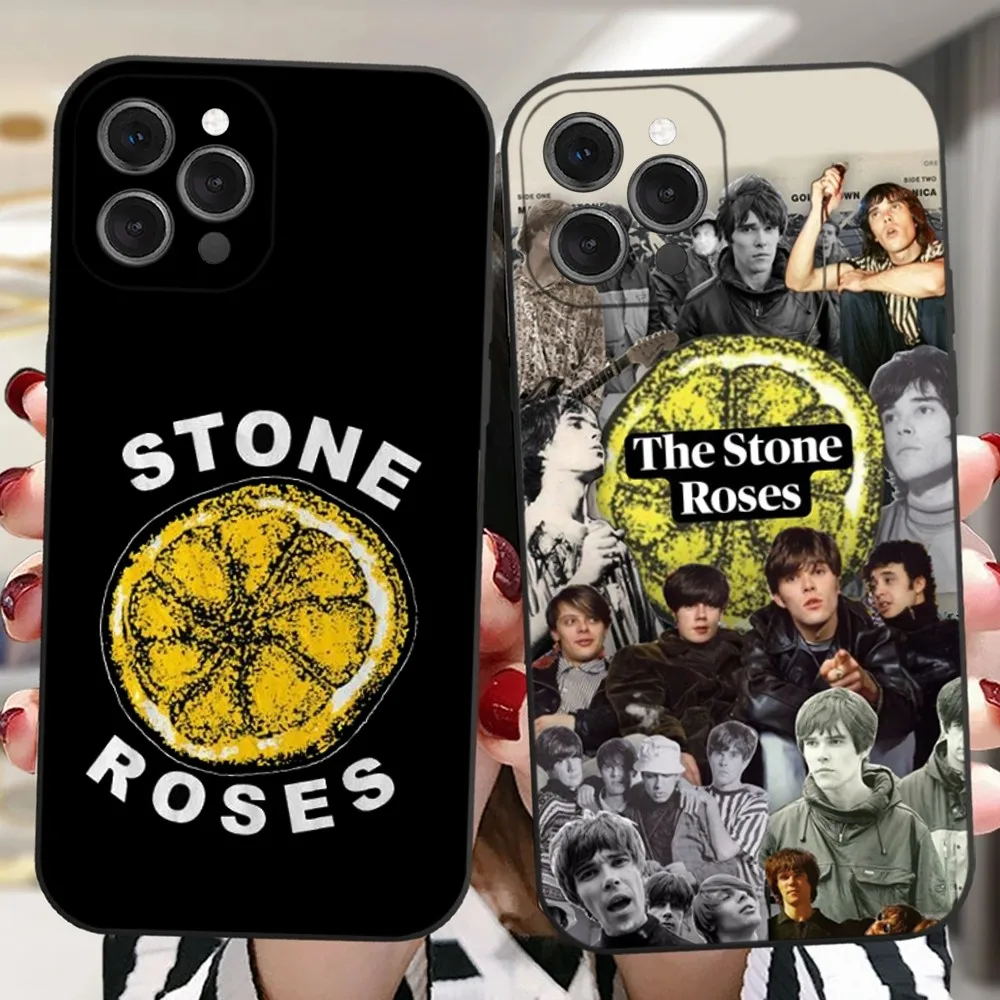 Band The S-Stone  R-RosesS Phone Case For iPhone 16,15,14,13,12,11 Plus,Pro,Max,XR,XS,X,7,8 Plus,SE,Mini Silicone Soft