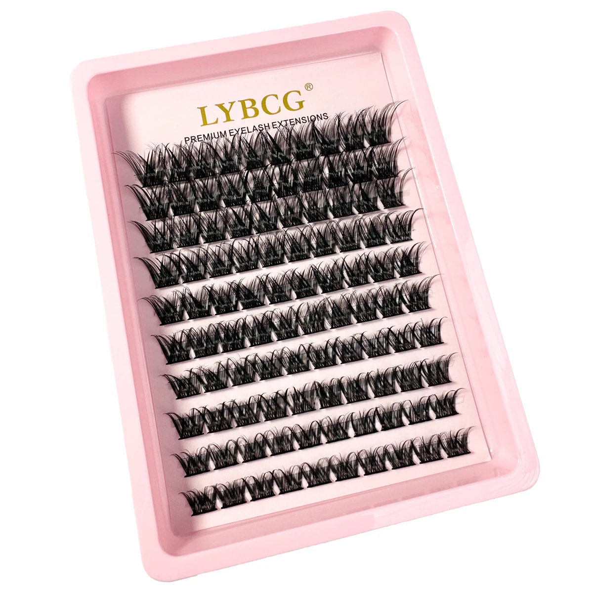 10Rows 0.07mm DIY Cluster Lashes Fluffy Volume Eyelash Extension Natural Segmented False Eyelashes Bundles Individual Lashes