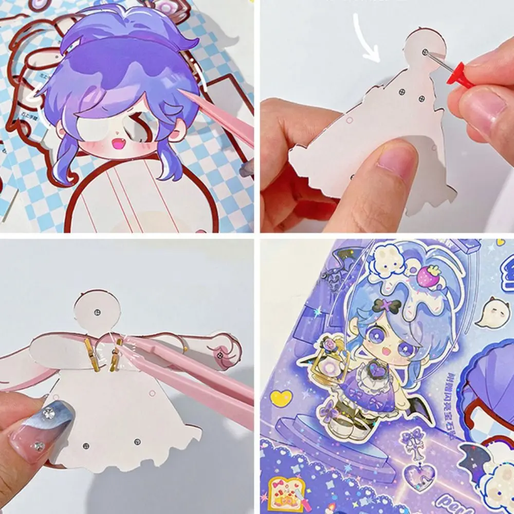 Kawaii Anime Aktivität Bücher DIY Papier Puppe Spielzeug Handgemachte Papier Ruhig Buch Spielzeug Hand Ledger Cartoon 3D Papier Puppe Mädchen