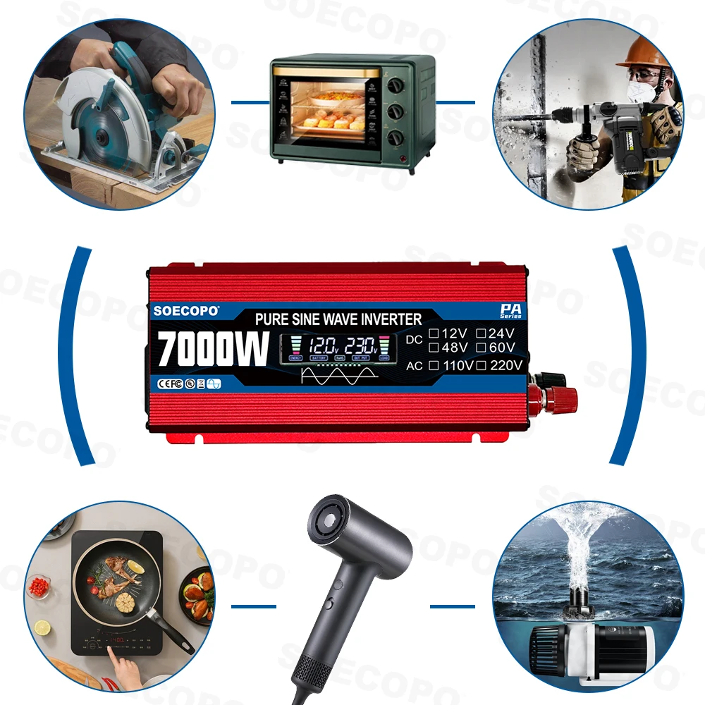 Pure Sine Wave Inverter 7000W  - Solar Panel 评论和价格