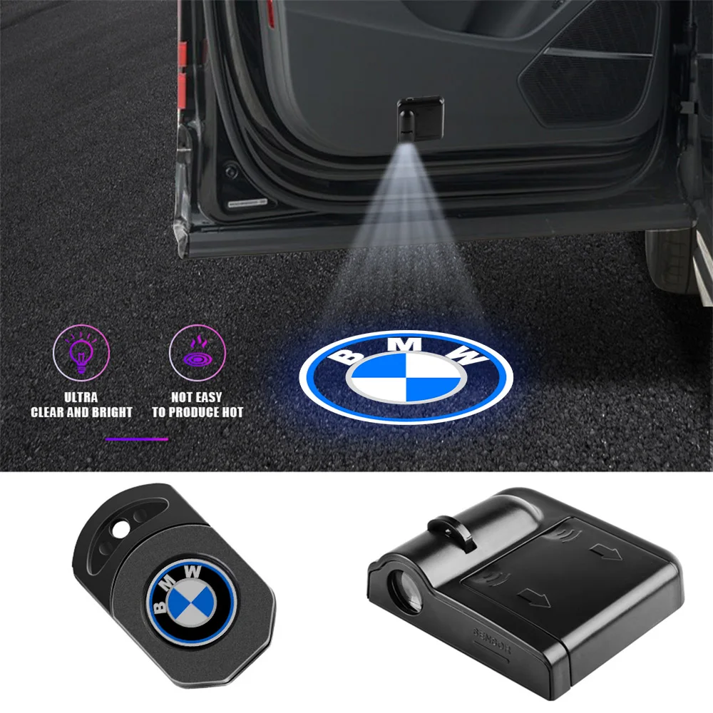 1/2PCS LED 자동차 문 무선 HD 램프 레이저 프로젝터 환영 빛 Bmw 성능 M E46 E90 E60 F30 F10 E36 G20 E92 E87