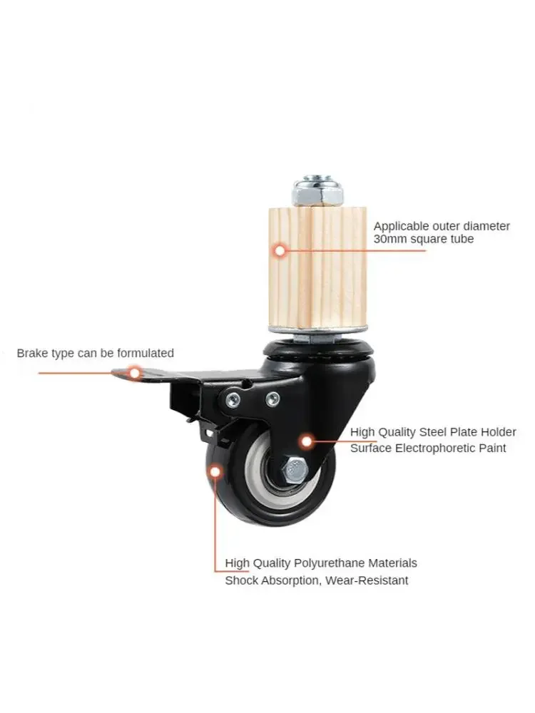 Imagem -04 - Perna de Ferro para Móveis de Tamanhos Espaços 30 mm Tubo Quadrado com Roda de Freio Universal Aço Inoxidável