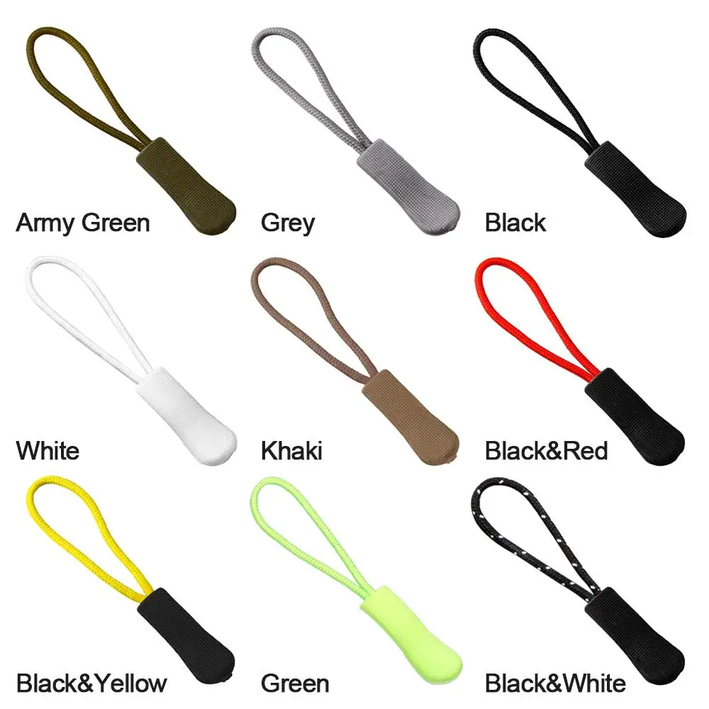 10/20pcs High quality Travel Clothing Bags Clip Buckle Ends Lock Zips Cord Rope Pullers Zip Puller Replacement Zipper Pull