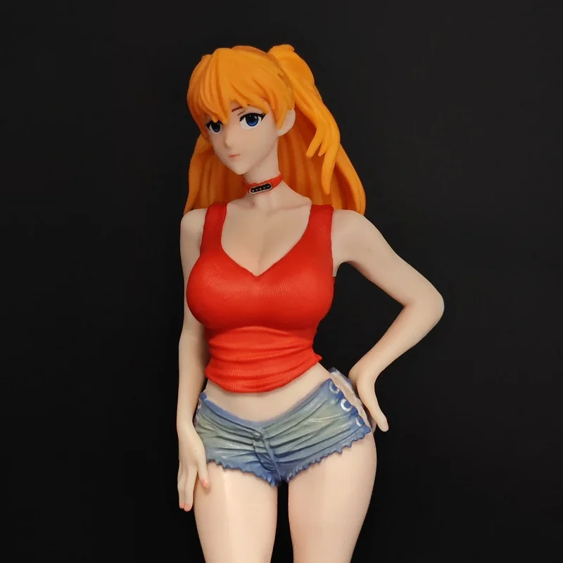 22cm Summer Asuka Langley Soryu Gk Model Statue Anime Figure Desktop Ornament Collectible Gift For Adult Anime Collectors Toy