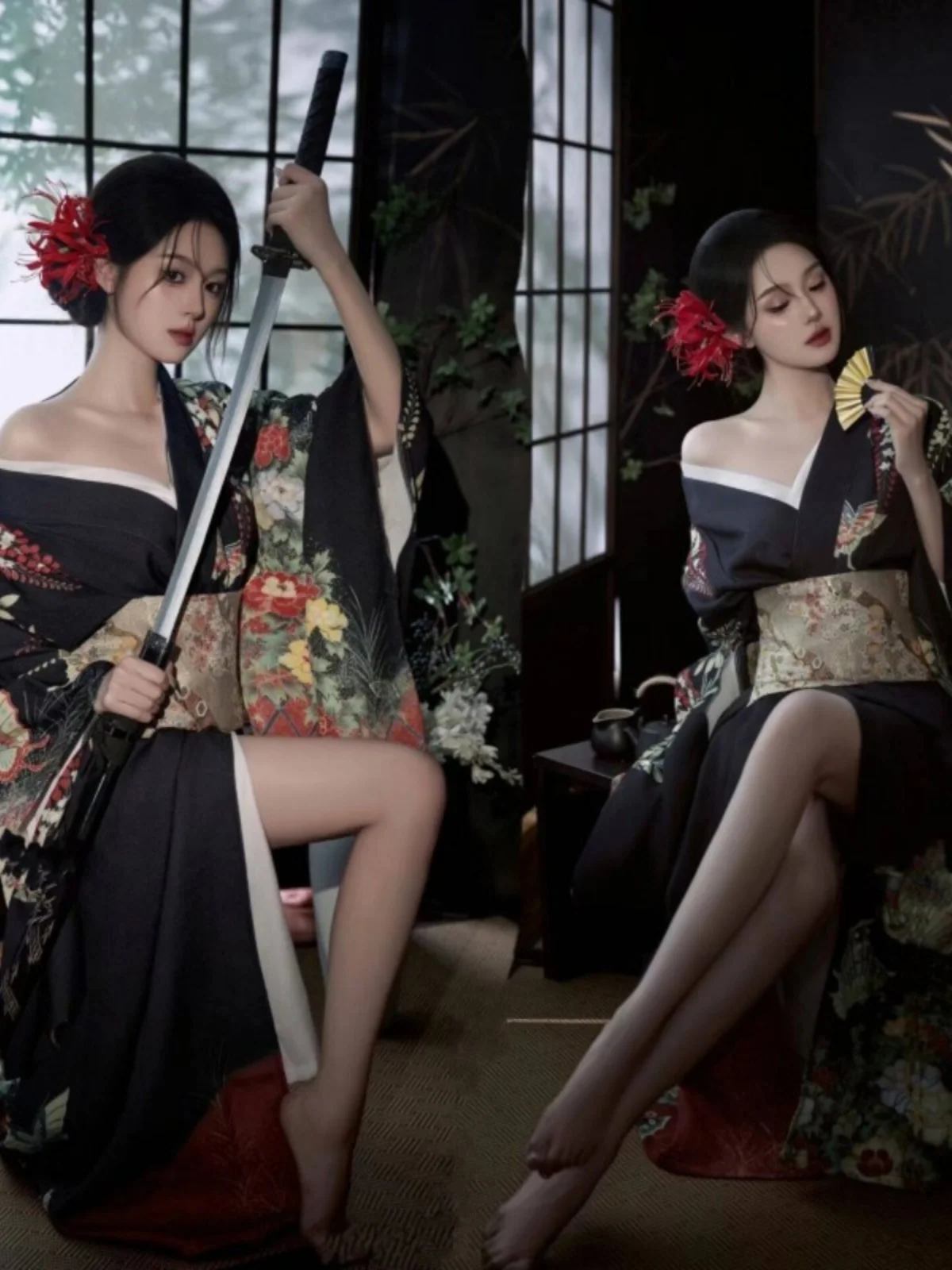 

Traditional Japanese Kimono Photography Costume Set for Girls New Fashion Retro Bathrobe Ideal for Photoshoots And Festive Oc...