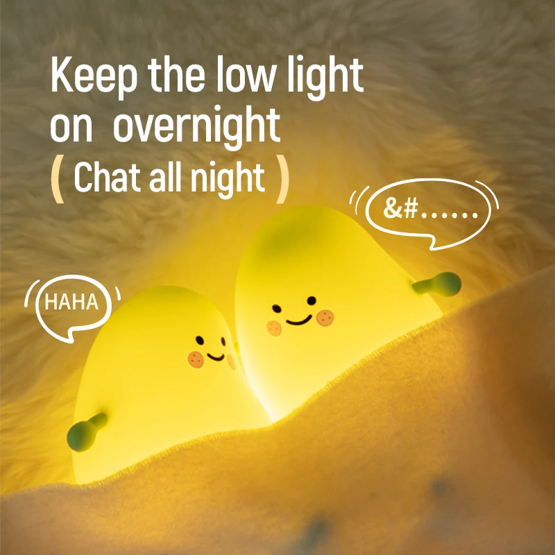 Luce notturna in silicone Mango, sonno temporizzato, atmosfera rilassante, luce pat, ornamento creativo, supporto per telefono, regalo per le vacanze