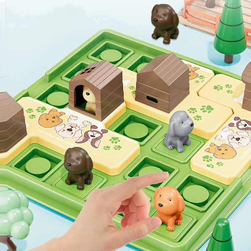 Children Logical Thinking Training Board Game Hidden Dog Maze Puzzles Educational Toys Parent-Child Interactive Game Kids Gift