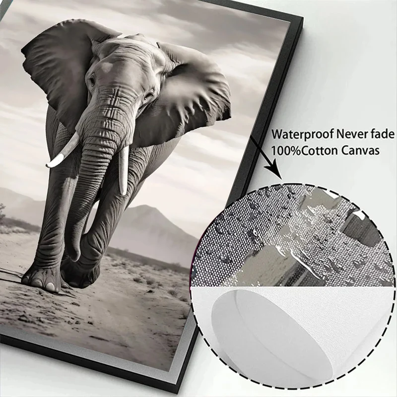 Black and White Lion Elephant Gorilla Canvas Paintings on The Wall Art Posters and Prints Animals Pictures For Living Room Decor