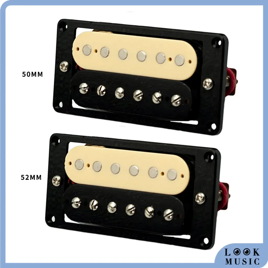 2PCS Guitar Pickup Zebra Faced Humbucker Double Coil Electric Guitar Pickups 50/52mm With installing Frame Guitar Accessories