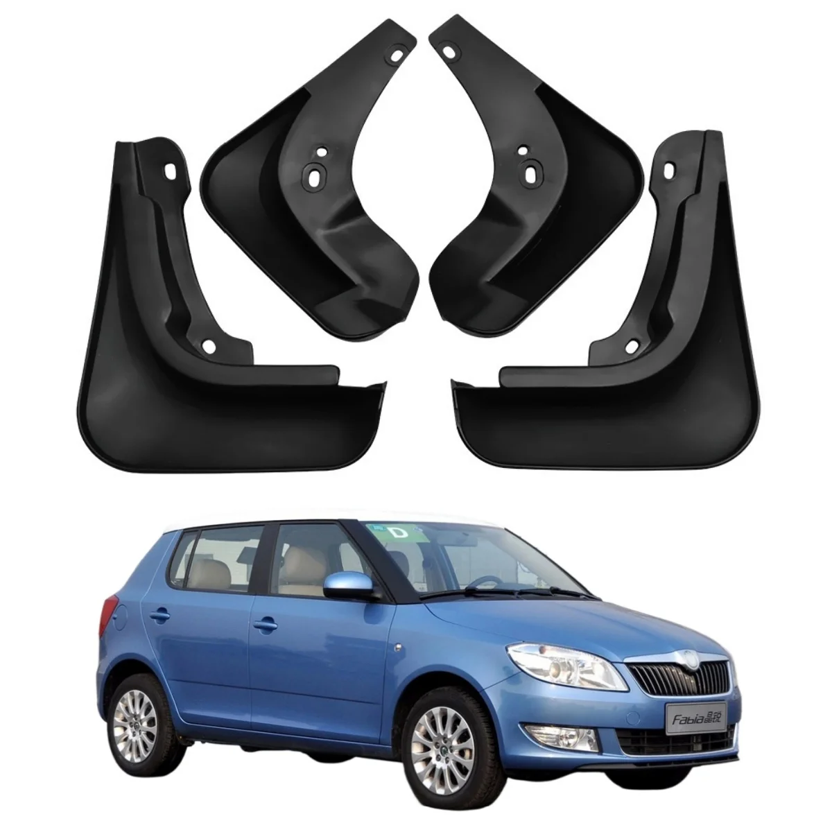 

4pcs Wear-resisting Mud Flaps Front Rear MudFlaps Splash Guards Fender For Skoda Fabia 2012 2013 2014 Car Mudguards Accessories