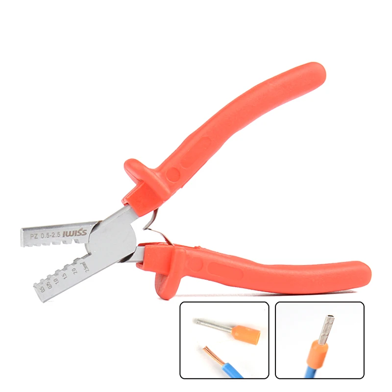 IWISS PZ 0.5-16 PZ10-35 PZ0.25-2.5 독일 바늘형 라인 클램프 관형 터미널 압착 플라이어 슬리브 터미널 콜드 프레스