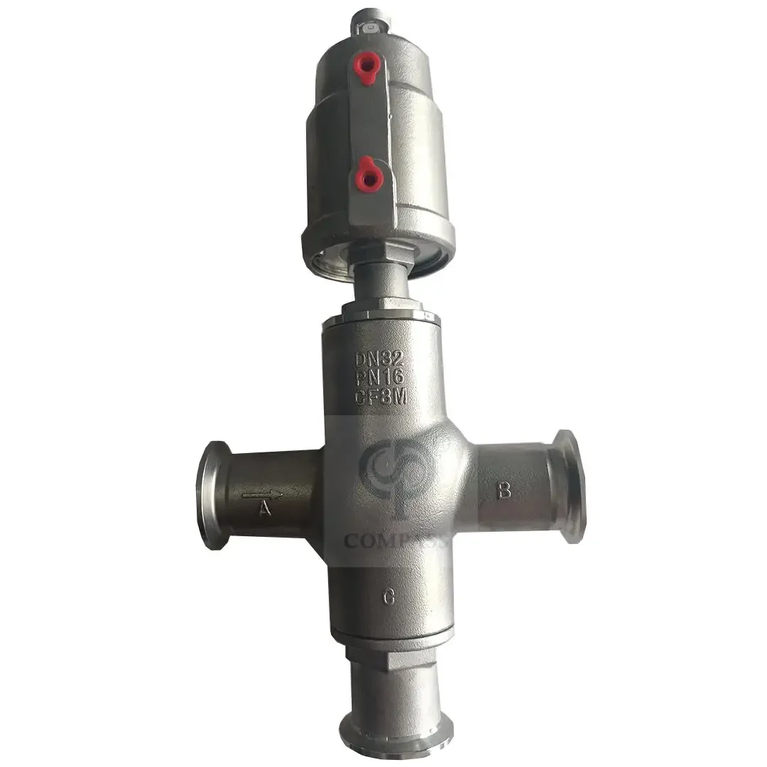 

Compass 3 way steel head Actuator pneumatic stainless steel angle seat valve