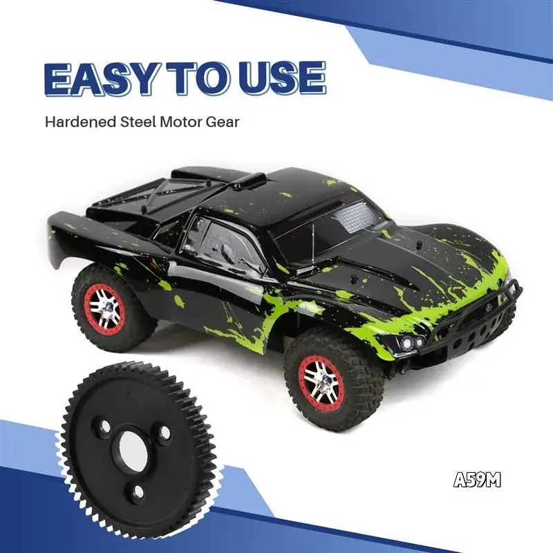 54T M0.8 11Mm Big Gear Hardened Steel Motor Gear Fortraxxas Slash E-REVO Summit 1/10 RC Car Black