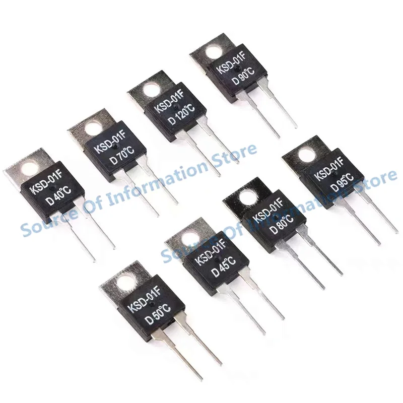 10Pcs KSD-01F Adjustable Temperature Switch Thermostat for Electrical Appliances 45/55/65/75/80/85°C Multiple Settings