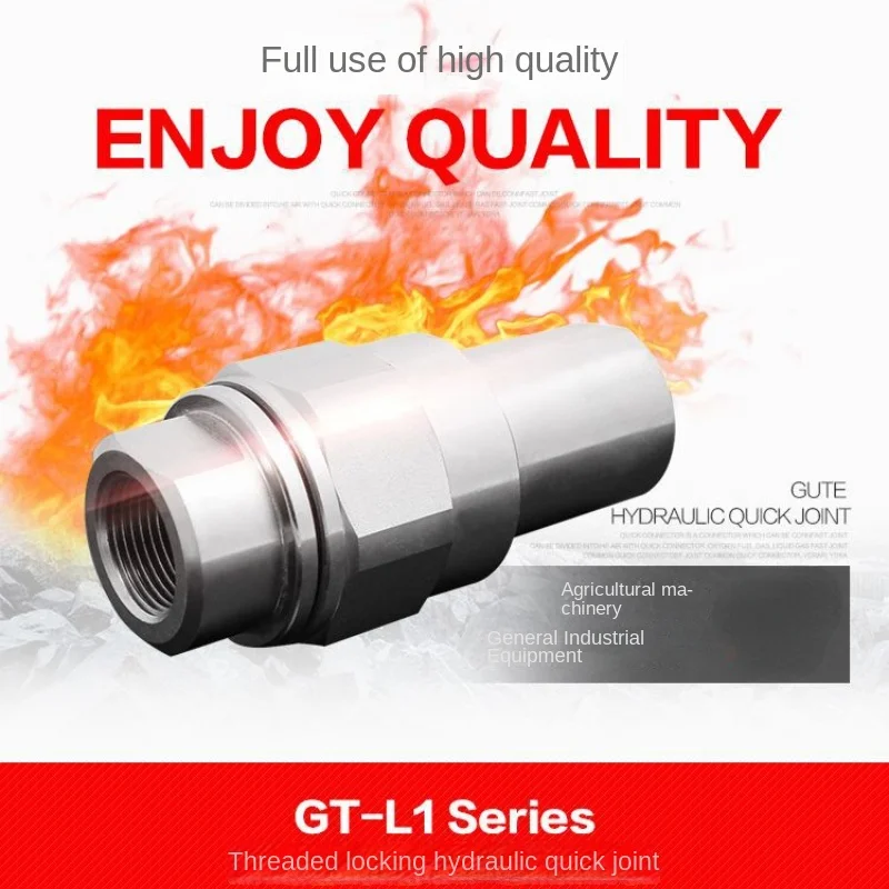 

Hydraulic Quick Couping Jonit Coupler 1/4 3/8 1/2 3/4 1 Inch GT-L1 Screw Tightening Type Carbon Steel Plug Socket Connector