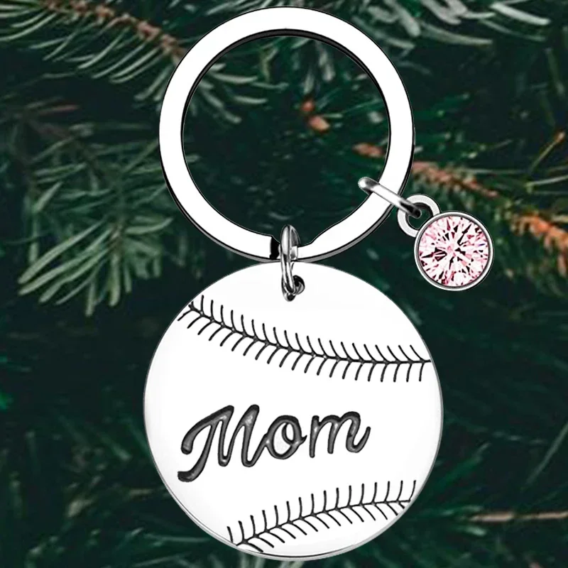 Cute Baseball Mom Keychain mother birthday chrismas Key Chain Pendant Baseball Jewelry