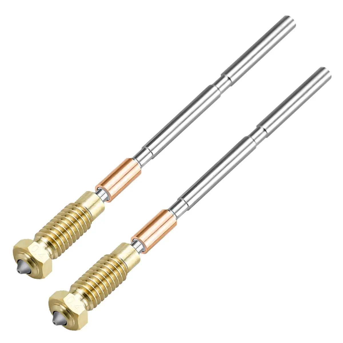 2PCS Hardened Steel Nozzle 0.4 mm for Prusa MK4 Nextruder, High- All-Metal Filament Guide