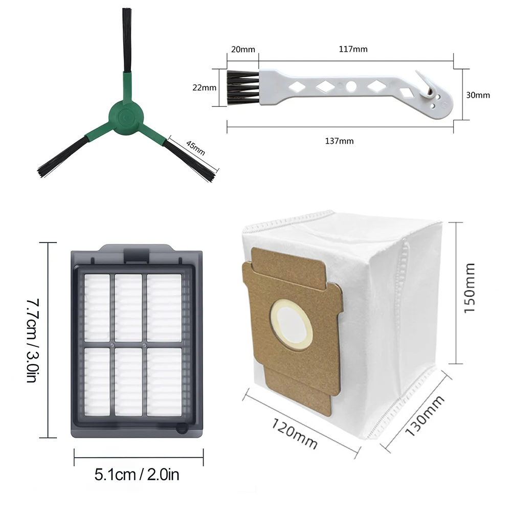 1 satz Filter Mopp Tuch Staubbeutel Seite Pinsel Für Roomba Plus 405 Für Combo Roboter Staubsauger Haushalts Reinigung werkzeuge Kit
