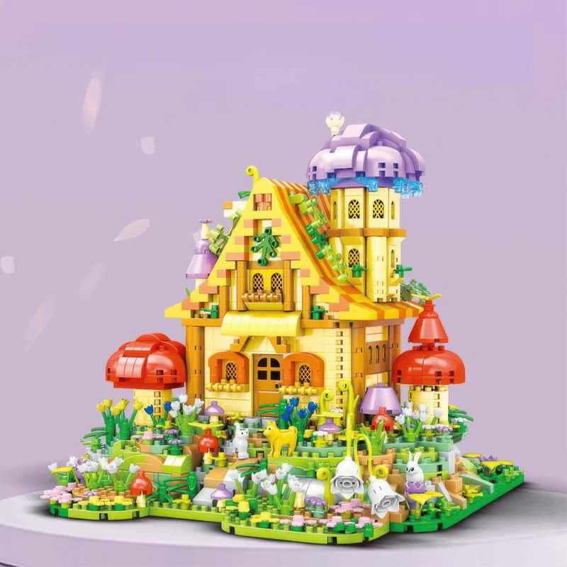 Conjunto de construção de castelo em grande escala OUZEY - fortaleza medieval de micro bloco, projeto de faça você mesmo desafiador para adultos e adolescentes de 14 anos ou mais