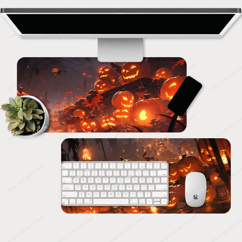 Halloween Pumpkin Mousepad Gaming Mouse pad Gamer Pc Accessories Deskmat Keyboard Mat Desk Protector Mause Pads