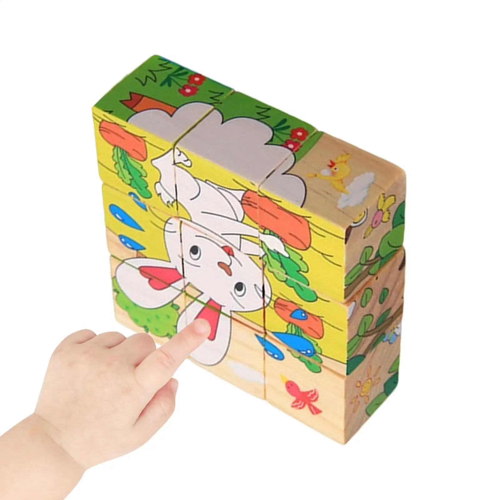 3D Wooden Puzzle Cube Early Learning Toys Brain Teaser Puzzles For Boys Girls Home Classroom School Bedroom Study Playroom