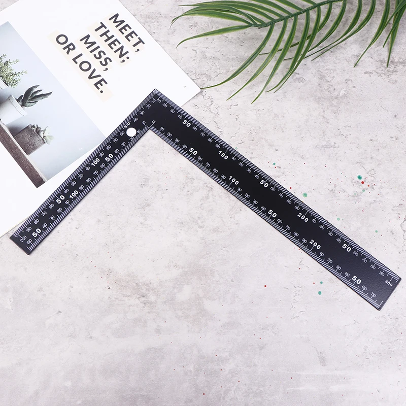 Black Right Angle Ruler 90 Degree Hole Angle Ruler Industrial Grade Positioning Marking Angle Ruler Woodworking L-shaped Ruler