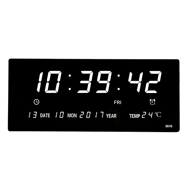 Large Digital Wall Clock&Perpetual Calendar with Time Day Date Temperature Display Electronic LED Clock for Both Wall and Desk