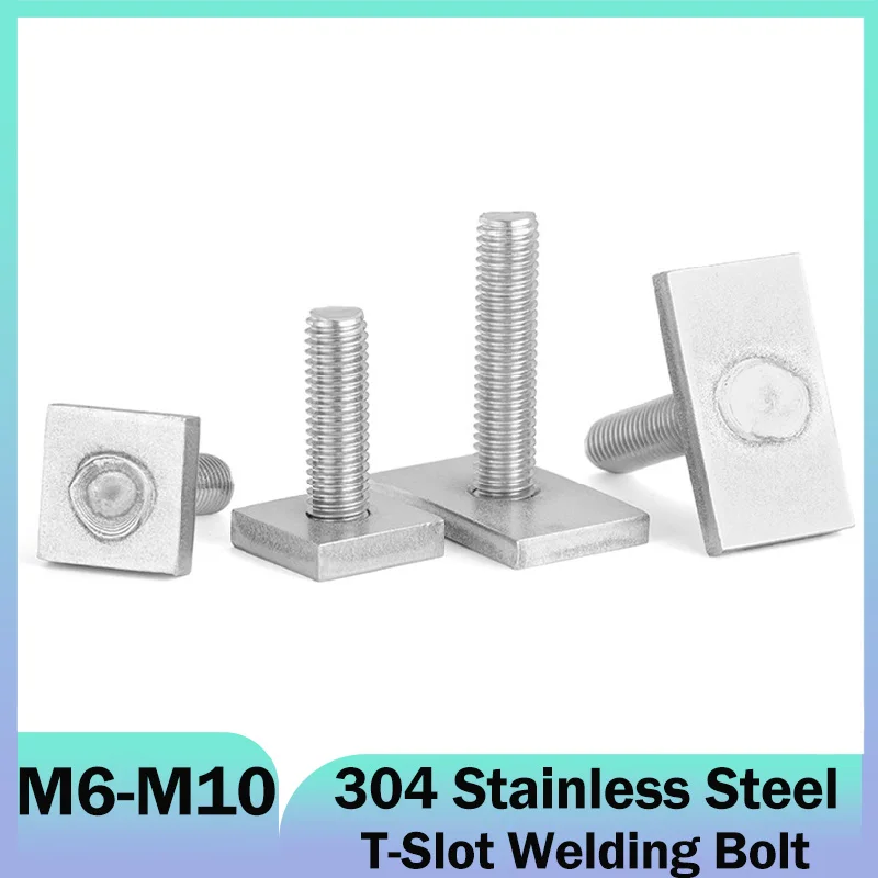 Stainless Steel T-Slot Chute Rail Track T Shape Type Rectangle Hammer Head Bolt M6 M8 M10 T-Shaped Guide Rail Screw Welding Bolt