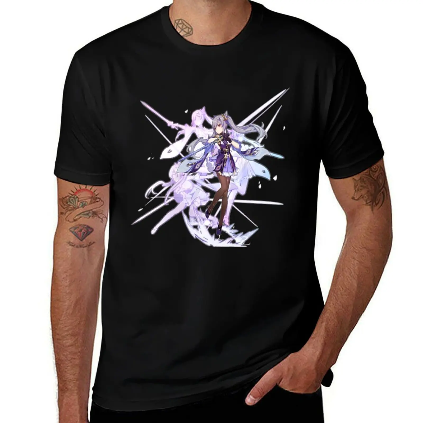 

Хлопковая мужская футболка, рубашки, качественная футболка из хлопка, футболка Wish Essential, высокая футболка Keqing