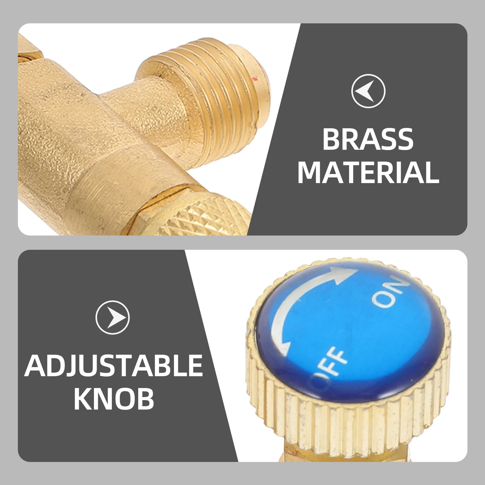 

2Pcs Refrigerant Valve Replacement R410 to Air Conditioner Control Valve Brass Reliable Ac Recharge Tool Refrigerant Adapter