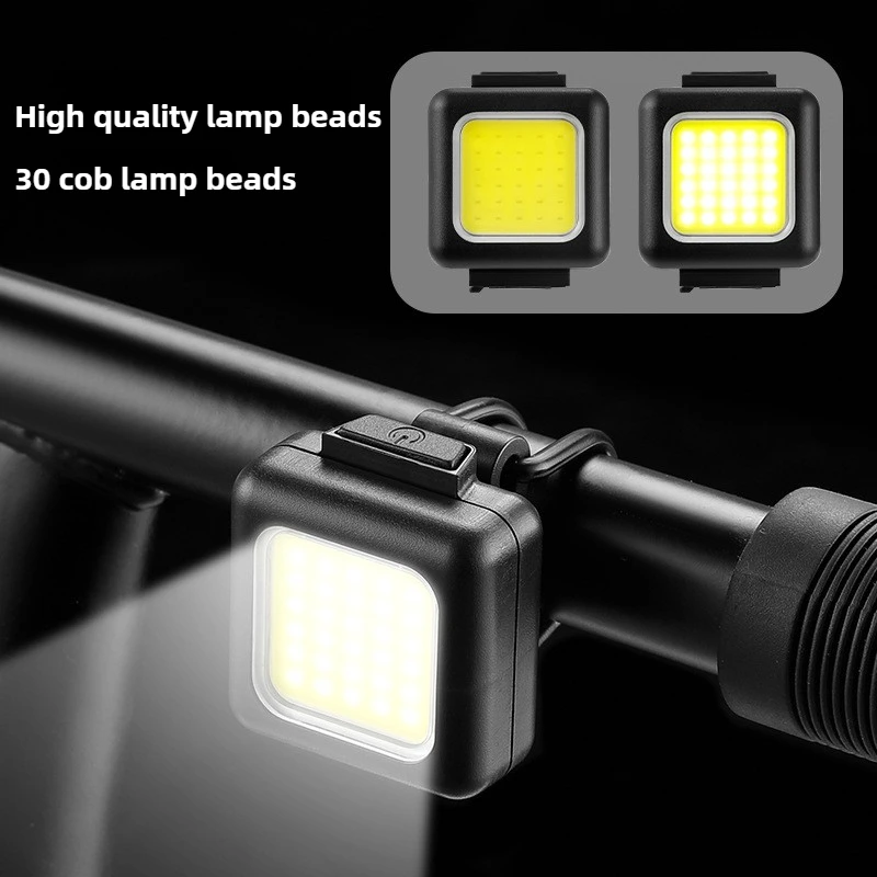 Ultralight Bike Light Cycling Bicycle Front Rear Light Type-C MTB Waterproof COB LED Warning Cycling Light Bicycle Accessories