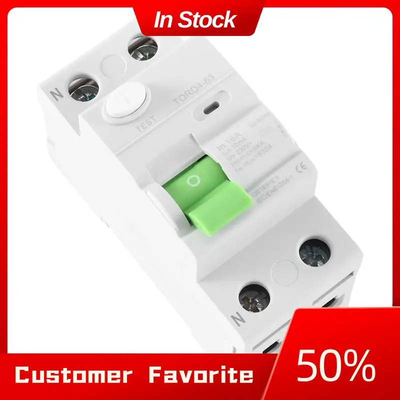 

Top Sale AC 2P 6KA RCCB RCD 230V Residual Current Circuit Breaker Differential Breaker Safety Switch TORD4-63, 2P