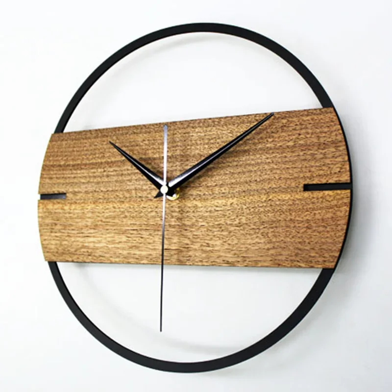 3D Stille Vintage Wandklok 12 Inch Eenvoudige Modern Design Houten Klokken Voor Slaapkamer Stickers Hout Muur Horloge Home Decor